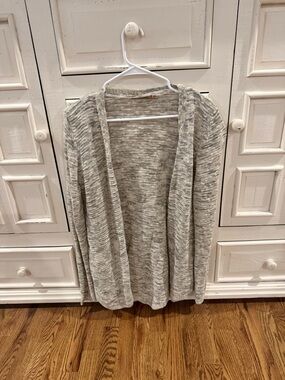 Belldini Open-Front Marled Gray Cardigan